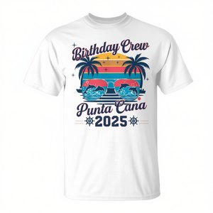 T-shirt de groupe assorti pour les vacances Birthday Crew Punta Cana 2025 - Product Image 2