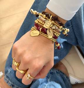 <span class=keywords><strong>2026</strong></span> yeni sıcak elmas harfleri altın kaplama kolye aksesuarları DIY boncuk zincir örgülü halat için paslanmaz çelik Charm bilezik - Product Image 2