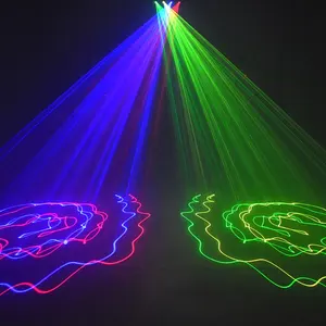 गर्म डिस्को लेजर रोशनी 4 लेंस आरजीबी एलईडी स्टेज पार्टी प्रकाश DMX आवाज नियंत्रण बीम Lasercube प्रभाव प्रकाश के लिए नृत्य मंजिल क्लब