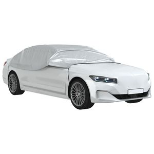 W2B VidaXL mezza copertura auto con Design sportivo argento M PEVA materiale UV protezione BMW ganci in alluminio - Product Image 1