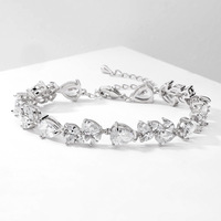 Bracelet tennis en or 18 carats personnalisé pour femme, or/or rose/argent, serti de zirconiums cubiques, pour un usage quotidien