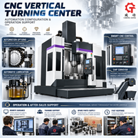 Tour vertical CNC pour l'usinage de joints toriques, de disques, de soupapes et de roulements, tournage de métaux lourds