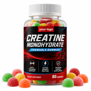 Gummies de créatine monohydrate à haute puissance 5000 mg, sans sucre, véganes, certifiées GMP, marque privée OEM, pour la force musculaire et l'énergie - Product Image 1