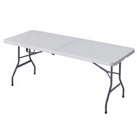 Table pliante d'extérieur - Matériel en polyéthylène, design portable pour utilisation en kiosque, table longue, mobilier d'extérieur