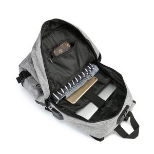 Custom Logo Unisex <b>Black</b> Nylon Oxford <b>Leather</b> Bag Laptop Office <b>Backpack</b> for Men - Product Image 4