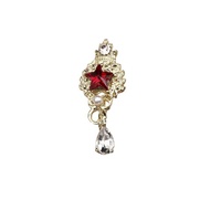 Accessoires de bijoux pour ongles de style influenceur Paso Sico, étoile à cinq branches étincelante sertie de diamants, luxe royal, métal foncé