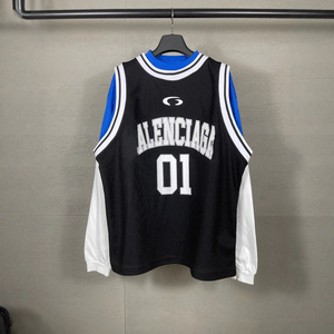 Camiseta <span class=keywords><strong>de</strong></span> <span class=keywords><strong>Baloncesto</strong></span> Paris B Brand Verano 2025, Conjunto Falso <span class=keywords><strong>de</strong></span> 3 Piezas, Bordada e Impresa, Casual, Holgada, Manga Larga, 100% Algodón - Product Image 4