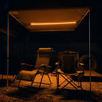 Tente de toit flexible 1,2 m DC5V/DC12V avec prise USB, lumière tricolore 5000K, étanche IP67, en nylon et silicone, pour auvent facile à déplier