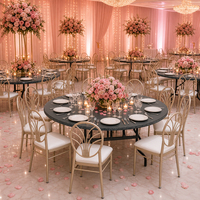 Table pliante ignifuge de luxe de haute qualité, best-seller, pour la décoration de salles de banquet, avec chaises, pour les fêtes d'hôtel