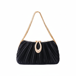 Bolso de hombro cuadrado pequeño y moderno con cadena metálica de diseño lujoso y monedero para uso diario. - Product Image 1