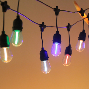 मूटी-रंगीन आउटडोर पैटियो स्ट्रिंग लाइट 14 रंगीन फिलामेंट एलईडी बल्ब द्वारा तार प्रकाश - Product Image 4