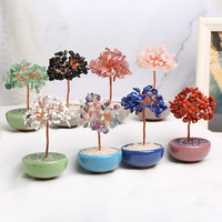 Árbol de la suerte para decoración del hogar, árbol de la suerte, árbol de la buena suerte, Gema de cristal Natural, colección artesanal