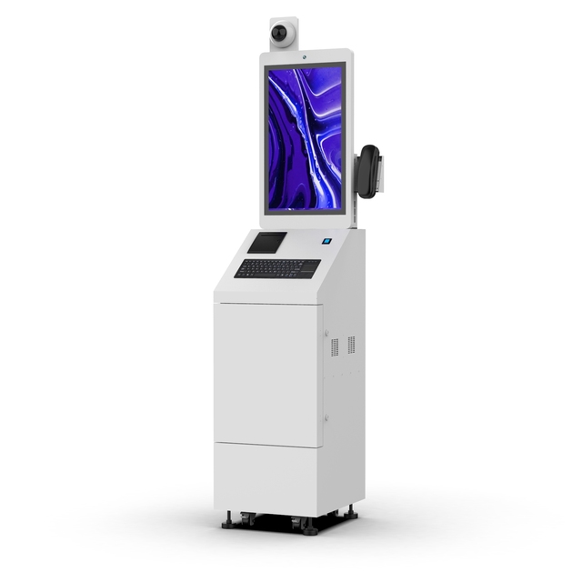 High Quality 23.8-inch Interactive Touch Screen Stainless Steel Self-service Kiosk Intel I5-13th CPU Fingerprint Input Ticket