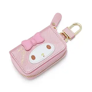 Custom Cartoon Cute Kawaii Key Ring PU Vegan Leather Car Key Case Cover Holder For My Melody