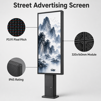 Écran LED intelligent pour poteau extérieur P3.91, étanche, haute luminosité, affichage LED couleur intégrale IP65 pour la publicité de rue