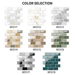 Carreaux muraux autocollants modernes en PET 3D style marbre pour rénovation intérieure - Product Image 6