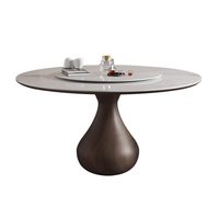 Massivholz Kreis Esstisch Home Retro High-End Moderne einfache Sinter steinplatte Esstisch PJ2450