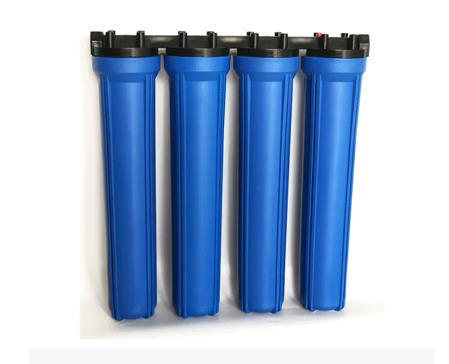 4-Stage 20 Inch Blauw Water Filter Behuizing Met Pp Gac Cto Filter Cartridge Voor Water Voorbehandeling