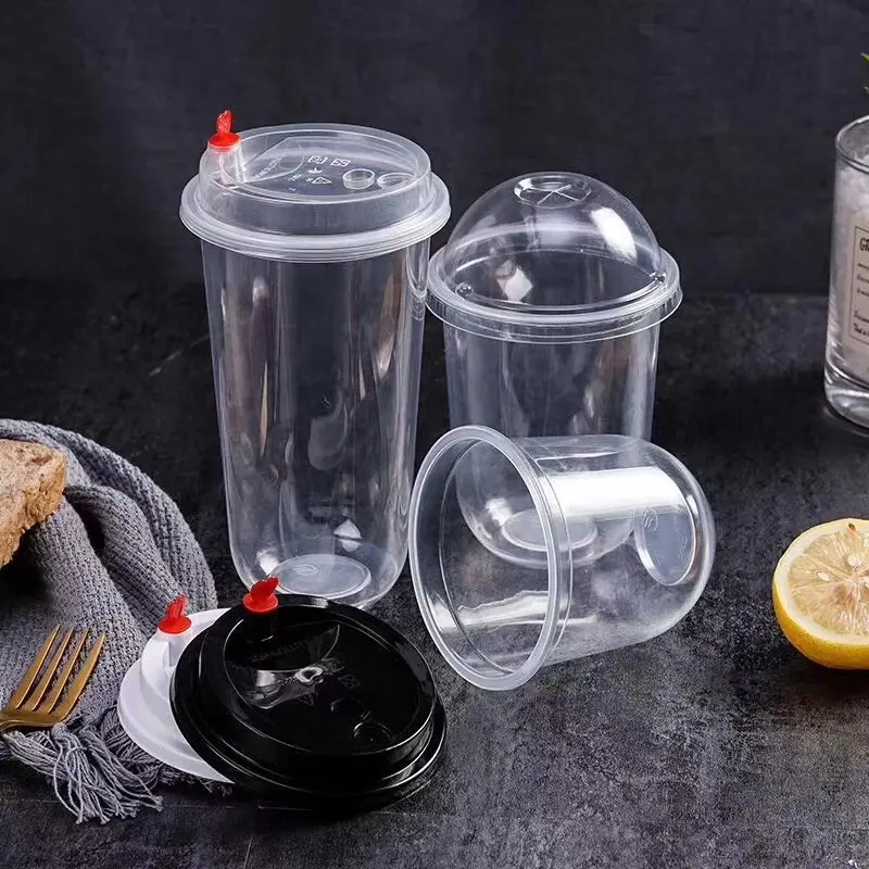 透明度の高いPPプラスチックバブルティーカップは、ドリンク飲料とミルクティー用のカスタムロゴプラスチックドリンクカップを印刷できます
