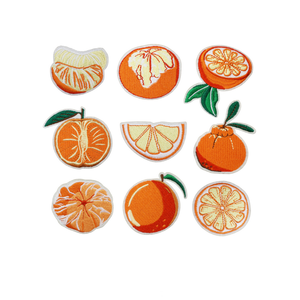 कढ़ाई नारंगी फल कपड़े सजावट पैच पर नया लोहा - Product Image 1