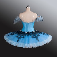 Belle robe de spectacle de danse adulte classique personnalisée tutu de ballet professionnel à 12 couches bleu ciel pour filles