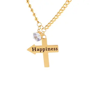 행복 상징 지르콘 펜던트 목걸이의 최신 독특한 디자인은 행복 맞춤화의 방향을 선도 도매