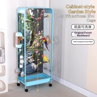 Cage à oiseaux élégante et luxueuse, transparente, avec grand cadre en fer, plateau en plastique, durable et écologique, pour perruches et calopsittes