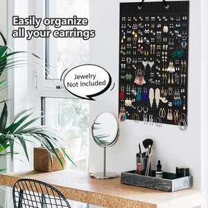 Earring Organizer Hanging Earring <b>Holder</b> Holds up to 330 Pairs Soft Felt Wall Mount Earring Display <b>Holder</b> Stud - Product Image 6
