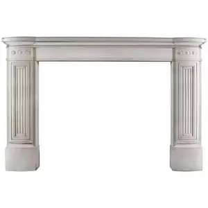 Modern Indoor Decorative Natural Cast Stone White Marble Fireplace Antique English Regency Statuary Marble Fireplace Mantel
