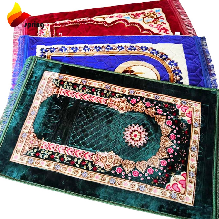 Wholesale Polyester Surface Beadsman Non toxic Prayer Mat for Muslim