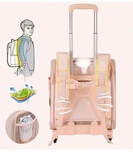 Free Sample Portable Pet Rolling Carrier Dog <b>Backpack</b> with Wheels Oxford Waterproof <b>Backpack</b> <b>Cat</b> Bag - Product Image 5