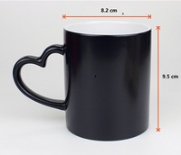 Vente en gros de tasses magiques personnalisées de 11 oz, changeant de couleur, noir, rouge, bleu, mat, sublimation, transfert thermique, céramique, grès, moderne