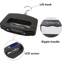 Balance électronique Portable numérique 50kg 10g, pour bagages, système de pesage intelligent suspendu avec rétro-éclairage