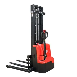 CE ISO 1.2 Ton 1.5 Ton Lifting Height Container Stacker Forklift Truck Pallet Stacker Electric With Lithium Battery DC Motor
