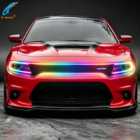 Kustom untuk Dodge Charger 2015 -2023 LED DRL dan Startup Sequence RGB Chasing Front Grille Assembly CH1200384 Hitam 68223889AC