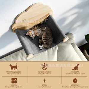 Estructura de Madera para Gatos, Montada en la Pared, con Cuerda de Sisal, Escaleras, Casa para Gatos en Forma de Nube, Hábitat Multifuncional para Gatos - Product Image 5