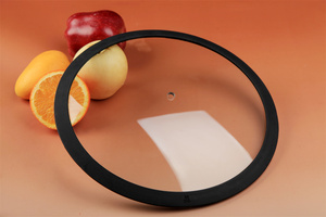 Couvercle de <span class=keywords><strong>pot</strong></span> de couvercle de casserole en verre antiadhésif plat avec couvercle en verre de silicone de jante de silicone - Product Image 6