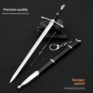 Llavero de espada de metal plateado de 22 cm de la serie LoTR, estilo Sting, Glamdring, Narsil, de <span class=keywords><strong>Thranduil</strong></span>, accesorio de película, adorno 1:6 - Product Image 5