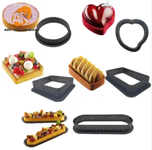 AK-anillo de plástico para tarta perforada, resistente al calor, antiadherente, para Mousse, herramientas de pastelería, bricolaje