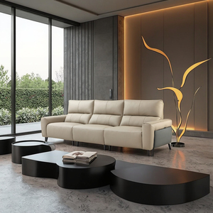 Set Divani di Lusso in Vera Pelle <span class=keywords><strong>Classici</strong></span> Moderni Comodi per Soggiorno con Reclinazione Elettrica 3+2+1 Posti - Product Image 3