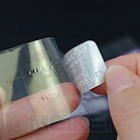 Nouveauté : étiquettes en aluminium souple violettes, imperméables, autocollants en métal souple 3D pour bouteille