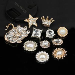 Nouvelle série <span class=keywords><strong>Elizabeth</strong></span> sabot chaussures accessoires bricolage verre strass chaussure breloques cygne Compatible croix décoration vêtement - Product Image 3