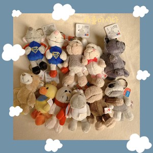 Cừu vài Keychain Túi Mặt dây chuyền ngu ngốc dễ thương ít Aries đồ chơi sang trọng 11cm bông đỏ cưỡi cuốn sách cùng một phần sang trọng - Product Image 2