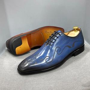 Chaussures Oxford pour hommes faites à la main en cuir véritable, chaussures habillées classiques pour hommes, idéales pour les mariages, les fêtes et le bureau - Product Image 5