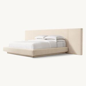 Cama <span class=keywords><strong>de</strong></span> Plataforma Tapizada Estilo Americano Moderno <span class=keywords><strong>Paramount</strong></span>, Panel <span class=keywords><strong>de</strong></span> Pared Tapizado Extra Ancho, Fondo <span class=keywords><strong>de</strong></span> Lino Suave <span class=keywords><strong>de</strong></span> Lujo, Estructura <span class=keywords><strong>de</strong></span> Cama King Size - Product Image 3