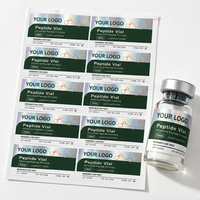 Étiquettes personnalisées pour flacons de peptides avec impression dorée, adhésif puissant, impression rapide, feuilles d'étiquettes pour flacons de peptides de 3 ml, imperméables pour bouteilles