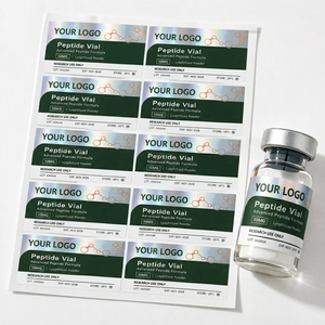 Étiquettes personnalisées pour flacons de peptides avec impression dorée, adhésif puissant, impression rapide, feuilles <span class=keywords><strong>d</strong></span>'étiquettes pour flacons de peptides de 3 ml, imperméables pour bouteilles - Product Image 5