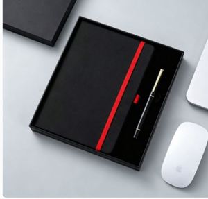 Customizable 2026 Luxury Refillable Stationery <b>Diary</b> <b>Notebook</b> Pen Gift Set Grey Pu Leather Business A5 Journal With Elastic Band - Product Image 5
