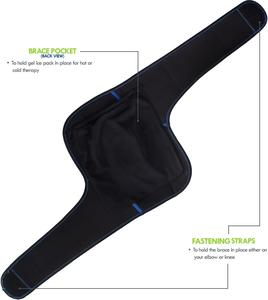 Enveloppe de thérapie chaud-froid antidérapante pour le <span class=keywords><strong>genou</strong></span>, soutien de compression ergonomique avec pack de gel amovible, genouillère réutilisable pour soulager la douleur - Product Image 3