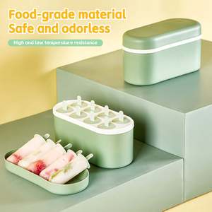 Moldes de Plástico para Helados con Contenedor, Moldes de Helados de Grado Alimenticio con 8 Cavidades, Molde para Helados con Palito Reutilizable para Yogur y Jugo - Product Image 6